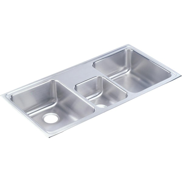 Lustertone Stainless Steel 43 X 22 X 7-7/8 Triple Bowl Top Mount Sink